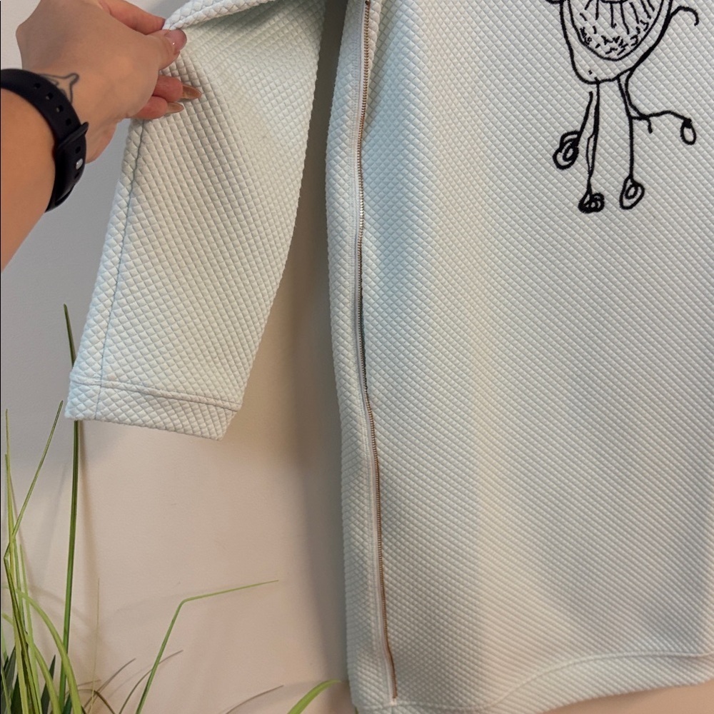 Stylish Mint Green Graphic sweater Dress size 2 - Picture 3 of 4